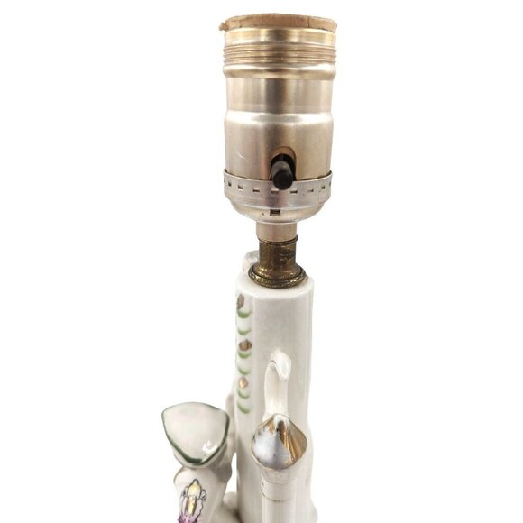 Wales Pottery Japan Figural Boudoir Lamp Victorian Style Lady & Gentleman Porcel - Picture 4 of 13